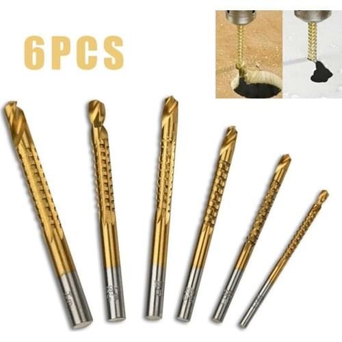 Cobalt Drill Bit Set Spiral Screw Metric Composite Tap Drill Bit Tap Twist Drill Bit Set 6pcs for Drilling Cutting Polishing