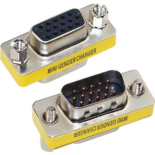 10PCS New HD 15/New DB/15 VGA/SVGA KVM Gender Changer Adaptor Connector Coupler Male To Female