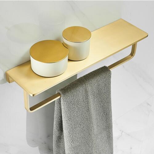 Bathroom Dressing shelves Solid Brass Black square 37cm bathroom soap holder bathroom accessories brush gold