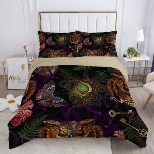 Luxury bedding set Duvet cover set pillow case Bed linens Quilt cover 220x240 200x200 Queen King Full Astrology witchcraft moon