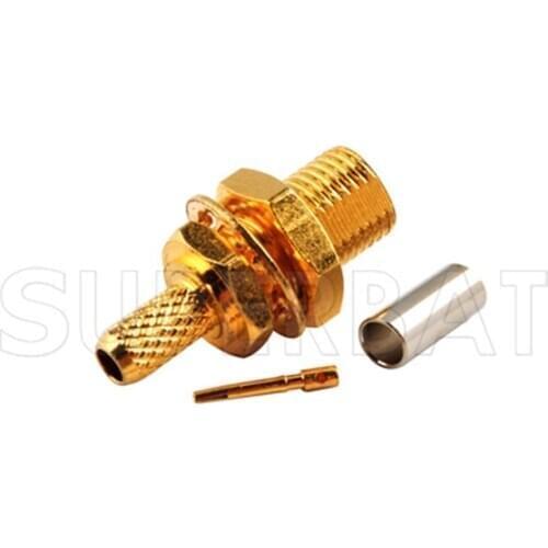 Superbat 10pcs MCX Crimp Jack Bulkhead Straight Coax RF Connector Solder for Cable RG316,RG174,LMR100,RG178,1.13mm,1.37mm