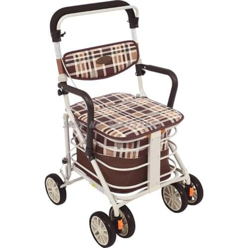 Elderly Trolleys Can Be Used For Transportation. Lightweight Folding Trolleys For The Elderly. Four-wheel Shopping Carts