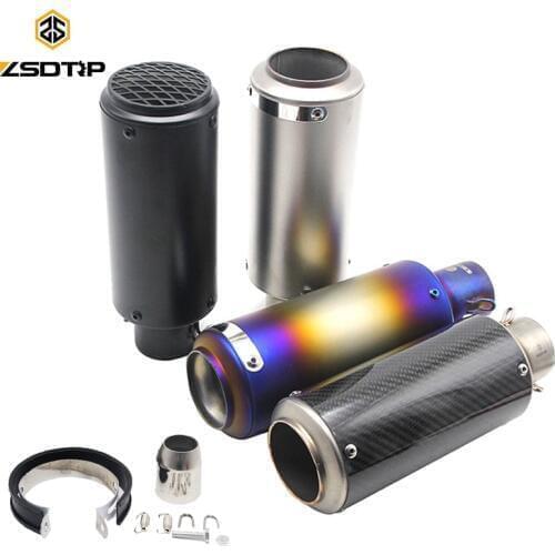 ZSDTRP 51mm Universal Moto Motorcycle Escape Motorcross Scooter Exhaust Pipe Muffler Laser Marking for SC Exhaust