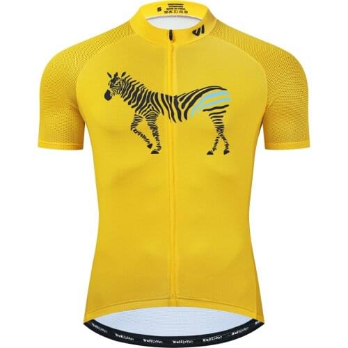 Funny Cycling Jersey Mens Short Sleeve Jerseys Summer Bicycle Anti-UV Sportwear Breathable Zebra Cycle Shirt Illuminating