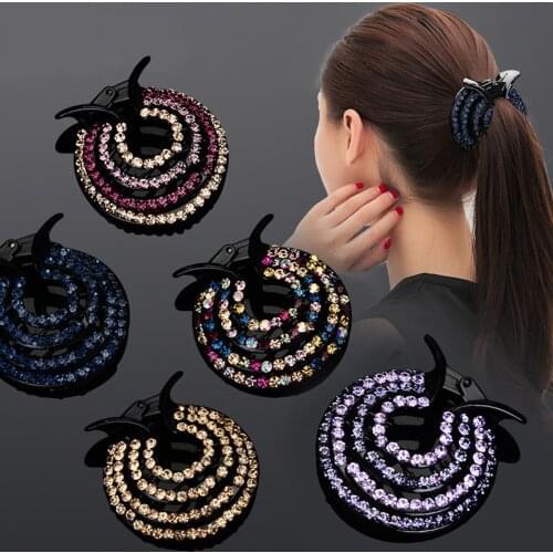 1pc 2021 Korean Crystal Hair Claw For Women Ponytail Holder Ball Head Bun Maker Expanding Hair Clips Hairpins Hair Accessories