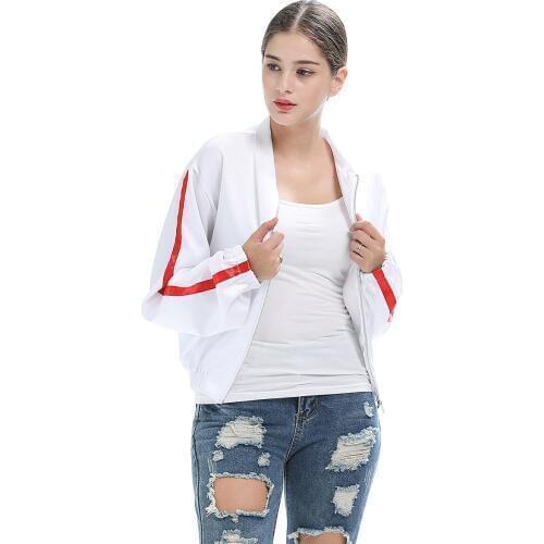 Jaqueta Feminina Polyester Zippers Full Stand Sale Casaco Feminino Jacket 2018 Spring New Leisure Long Sleeve Small Loose Coat