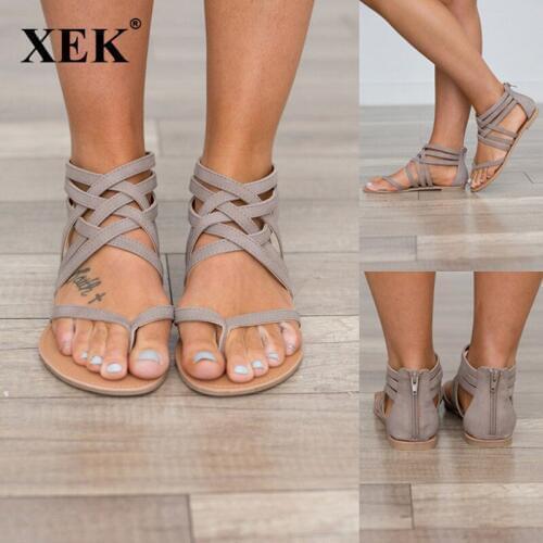 Plus Size 34-43 Flats Summer Womens Sandals 2018 New Fashion Casual Shoes For Woman European Rome Style Sandalias JDD41