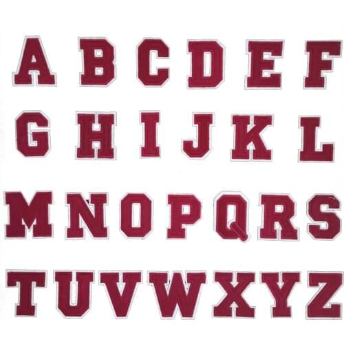 1PCS sells red 26 letters patch embroidery can be sewn and hot childrens jeans DIY clothing supplies micro-chapter accessories