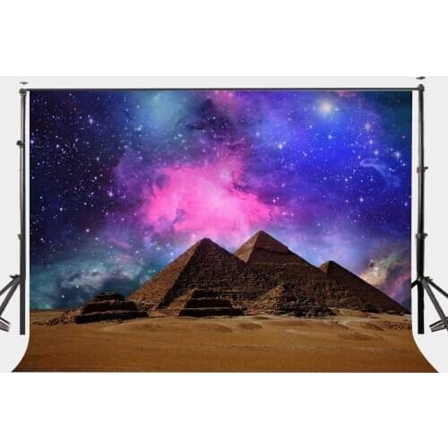 150x220cm Egyptian Pyramids in the desert Backdrop Starry Stars Colorful Sky Night View Photography Background