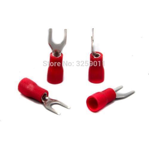 20PCS SV3.5-5 16-14 AWG Spade Pre-insulating Terminal block TYPE TU-JYK U-type Cold-pressed Pre Insulated Fork Wire Connector