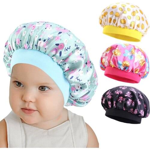 2020 fashion new African children adjustable printing ankara satin bonnet sleep cap turban hat night sleep beanie chemo cap