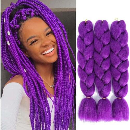 24Inch Jumbo Braiding Hair Single Ombre Color Glowing Pre Stretched Afro Synthetic Braid Extension Twist Support Wholesale