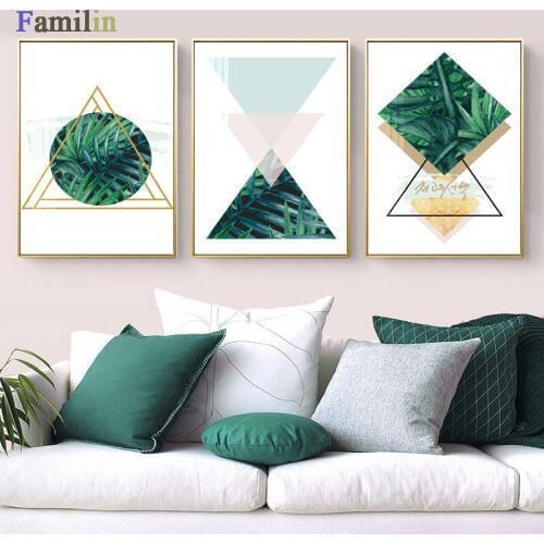 Watercolor Green Plant Art Poster Print Picture Canvas Painting Good Vibes Love life is here For Kids Room