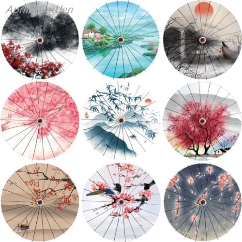 76CM Paper Chinese Style Oil Paper Umbrella Hanfu Antique Female Rainproof Dance Umbrella Home Decor Classical Sombrilla