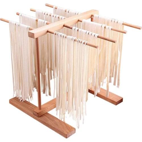 Wooden Noodle Rack Folding Retractable Wood Pasta Drying Rack Spaghetti Holder Household Noodle Pressing Machine Accessories