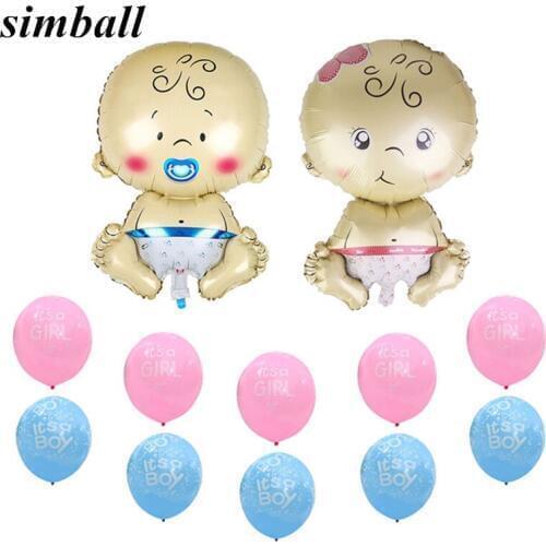 "Its A Boy" "Its A Girl" Latex Balloons 12/32 inch Foil Balloons for Happy Birthady Baby Shower Party Gender Reveal Decoration