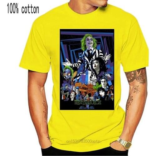 New Popular Beetlejuice American Classic Horror Movie Men T Shirt Vintage Tees Crewneck T-Shirts 100% Cotton 4XL 5XL Tops