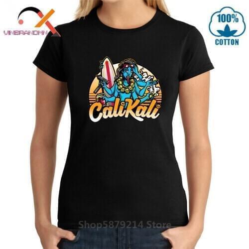 Indian Goddess Kali Tshirt Poster Comic T Shirt Hipster New Arrival woman Fairy Tale TShirt female 100% Cotton Mythology Clothes