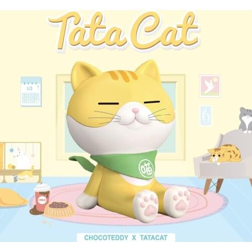 Blind Box Original TaTa Cat Mobile Bracket Toys Figures 10Style Random Surprise Anime Model Guess Figurine Doll 8Pcs/Set