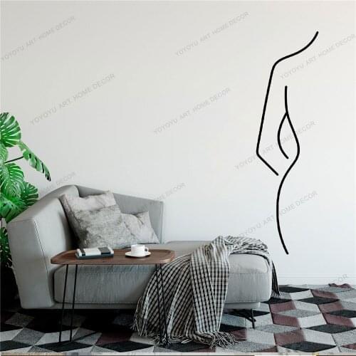 Naked Line Draw Art Wall Sticker For Home Decor Living Room Fashion Wall Decals Valentines Removable Murals Wallpoof CX1450