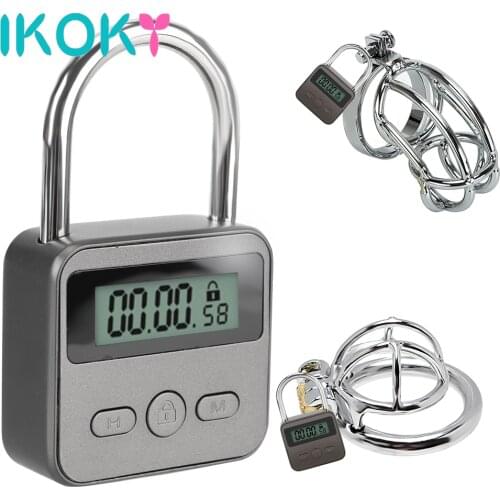 IKOKY Fetish Restraints Bondage Timer Switch Digital Time Lock Sex Toys Electronic Timer Adult Game For Couples Accessories