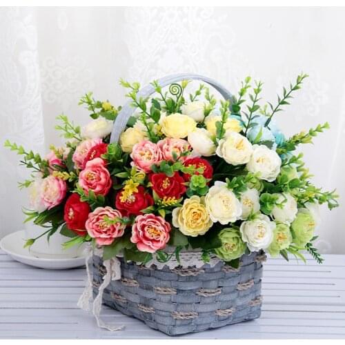Artificial Flowers 5 Forks 10 Heads Bouquet Rose Silk Flower Home Decoration Wedding Floristry Home Decor Artificial Decorations