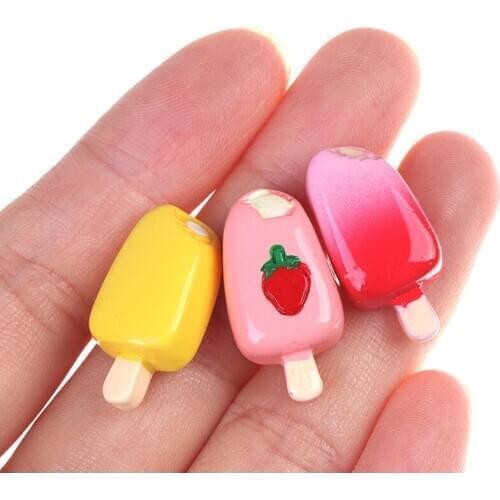 5Pcs 1:12 1:6 Dollhouse Miniature Dollhouse Miniature Pretend ice cream Kitchen Food Popsicle Mini Cartoon doll Accessories