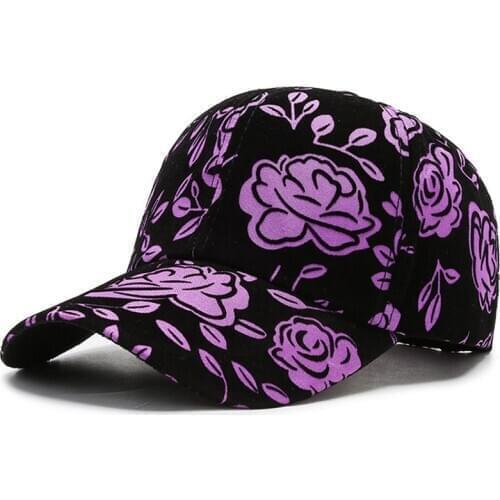 Fashion Floral Print Baseball Cap Cotton Adjustable Sun Hats New Younth Hat for Women Snapback Hat Casual Cap
