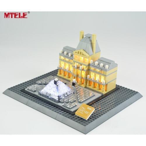 MTELE Brand LED Light Up Kit For Architecture Louvre Building Block Compatible With 21024 (Not include the model)