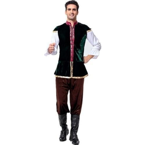 Germany Oktoberfest Beer Men Costume Renaissance Medieval Adult Bavarian Traditional Beer Festival Costume
