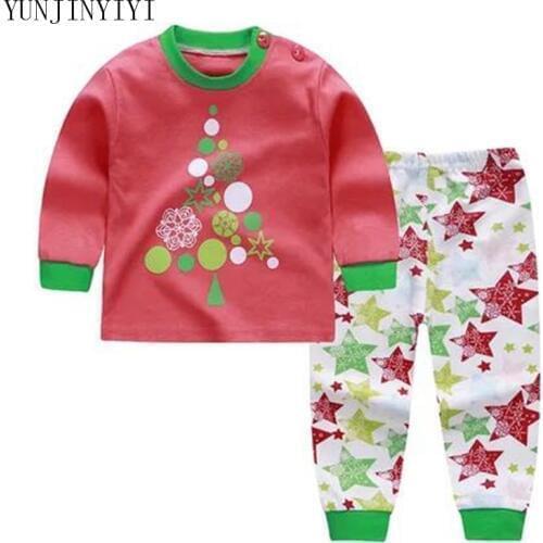 2018 new low-cost quality guarantee childrens personality Christmas cartoon comfortable home two-piece