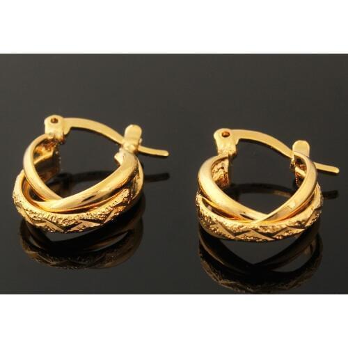 New Arrival Gold Hoop Earrings for Women / Gold Color Party Jewelry Drop Style Earring