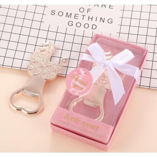 Zinc Alloy Rose Gold Baby Stroller Beer Bottle Opener Creative Wedding Party Favors and Gifts WB710