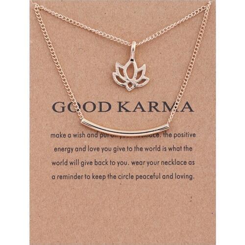 Good Lotus Flower Gold Color Necklaces Pendant Women Jewelry For Women Clavicle Chains Collar