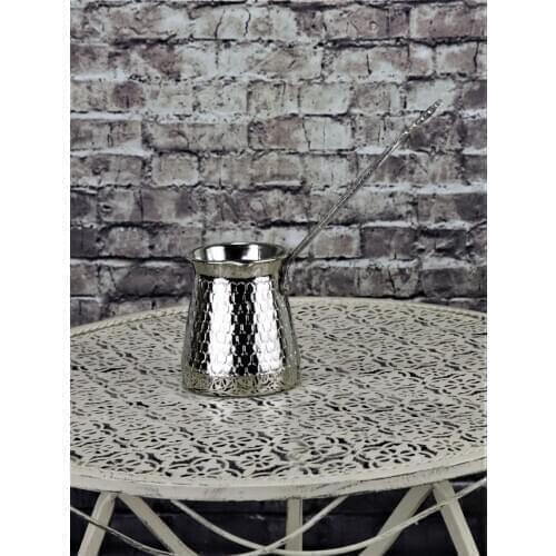 Thick Nickel Honeycomb Engraved Copper Coffee Pot (1187)