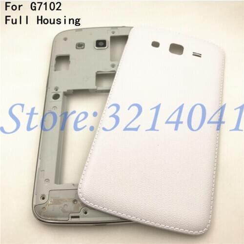 Top Quality Full Housing For Samsung Galaxy Grand 2 II G7102 G7106 G7100 Battery Back Cover Door Rear Cover + Middle Frame