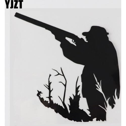 YJZT 14.9CMX15.4CM Decal Waterfowl Hunter Wildfowling Vinyl Car Sticker Black/Silver 8A-1119