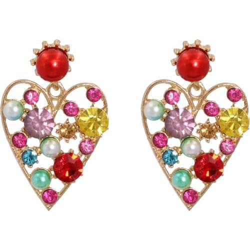 YaYi Jewelry Fashion Bohemia Multi Glass Crystal Rhinestone Dangle Women Hook Eardrop Wear Ear Band Imitation Pearl Earrings