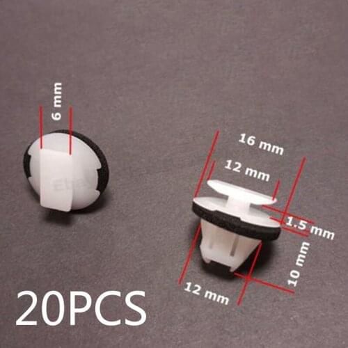 20pcs Wheel Arch Surround Trim Clips For Nissan Juke & X-Trail Wing Moulding Clip 9mm Hole Plastic Rivets Car Accessories
