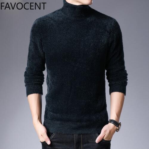 Winter Turtleneck Sweaters Men Thick Wool Knitted Pullovers White Sweaters Fashion Casual Male Knitwear Sweater Black Pullovers