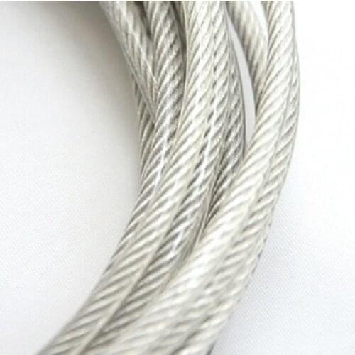 0.5MM, 1X7 50M, 304 stainless steel wire rope with PVC coating softer fishing coated cable clothesline traction rope lift
