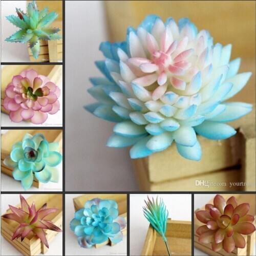 10Pcs 12 Style Colourful Artificial Flower Succulent Plants For Wedding Bouquet Party Decorations Flower Decoration 2017