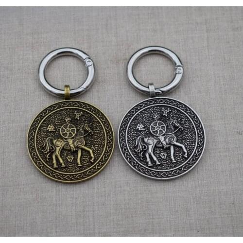 12pcs Nordic Vikings Valknut Horse Keychain Scandinavian Keyring Car Key Holder Jewelry