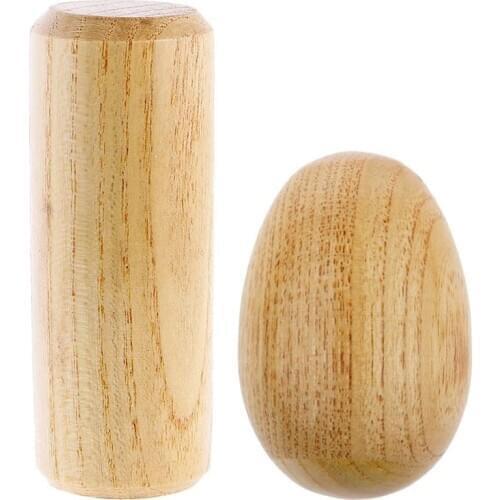 2 Pcs Childrens Music Percussion Including 1 Wooden Egg Rattles and 1 Music Sand Hammer,Childrens Musical Toy Gift