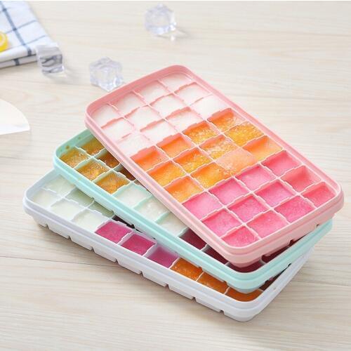 3pcs Silicone Ice Cube Box with Lid Summer Household DIY Icecream Tray Food Storage Boxes