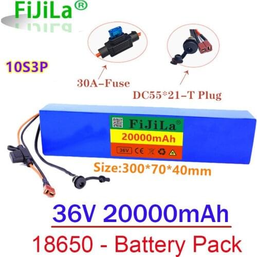 36V 20Ah 18650 lithium battery puck 10S3P 600W or less, suitable for scooter E Twow scooter m365 pro ebike backup power supply
