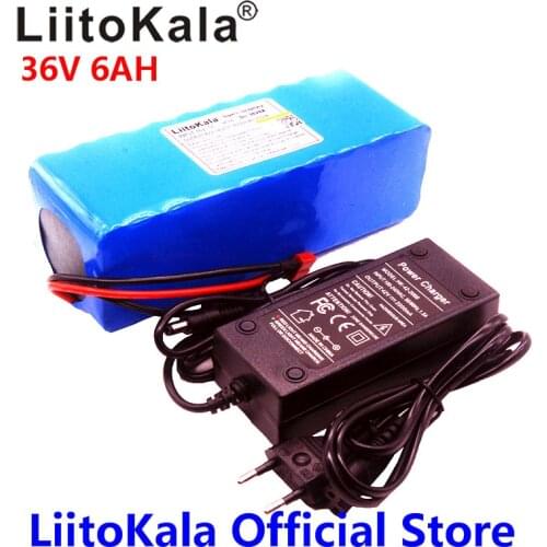 2018 Liitokala 36V 6Ah 18650 Rechargeable battery pack ,Modified Bicycles,Electric vehicle Protection with PCB + 36V 2A Charger