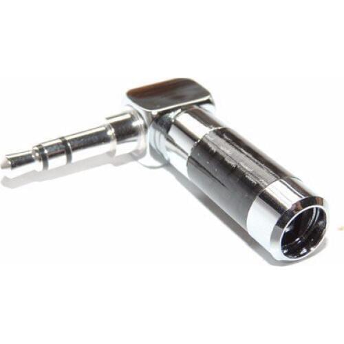 Free shipping 4pcs Rhodium Plated Audio 3.5mm 3Poles Stereo Male Plug Carbon Fiber 90 Degree Adapter Solder Connector