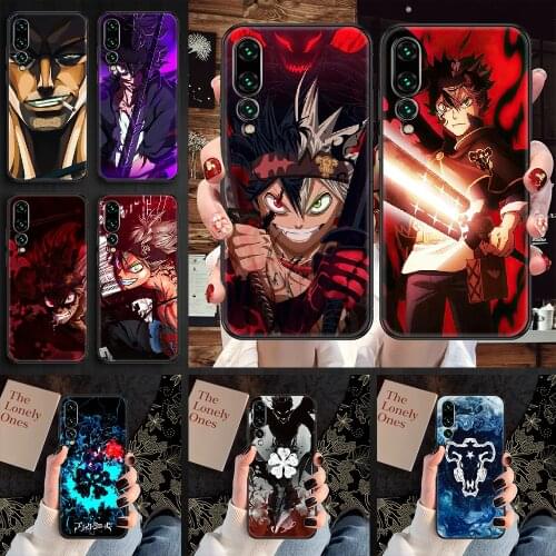 Anime Black Clover Phone case For Huawei P Mate P10 P20 P30 P40 10 20 Smart Z Pro Lite 2019 black silicone shell 3D back fashion