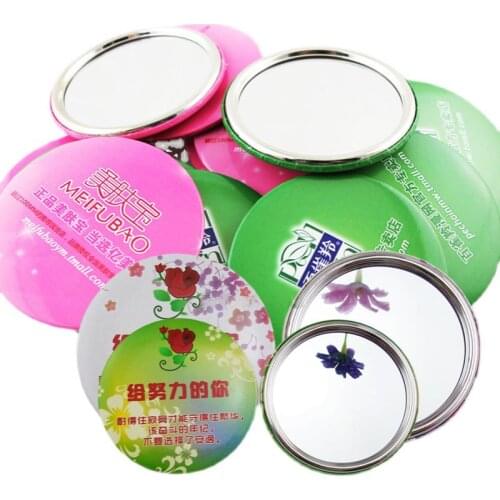 DIY customized made 75MM portable mirror 100 sets of high-quality mirror custom button badge